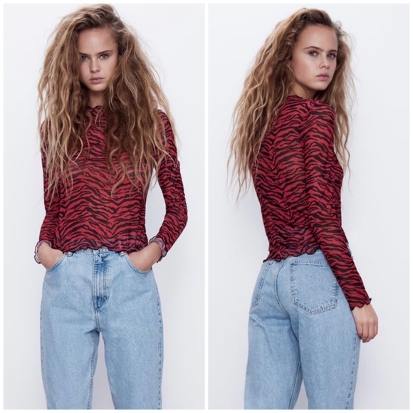 sheer zebra top